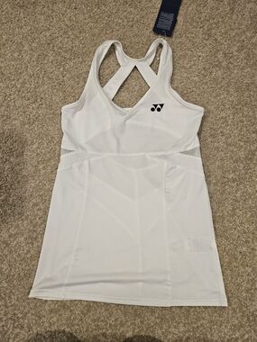 Yonex White Athletic Tennis Tank - Racerback